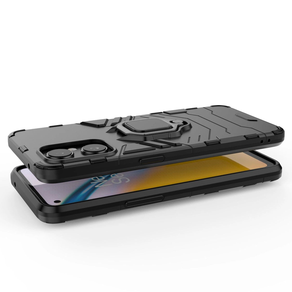 Ring Armor robust hybrid case cover + magnetisk holder til OnePlus Nord N20 5G sort