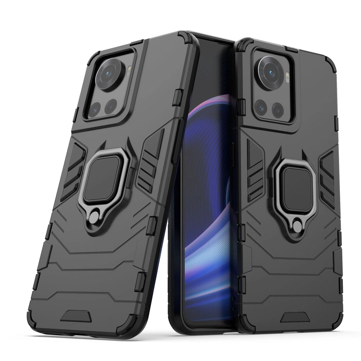 Ring Armor pansrede hybrid case cover + magnetisk holder til OnePlus Ace sort