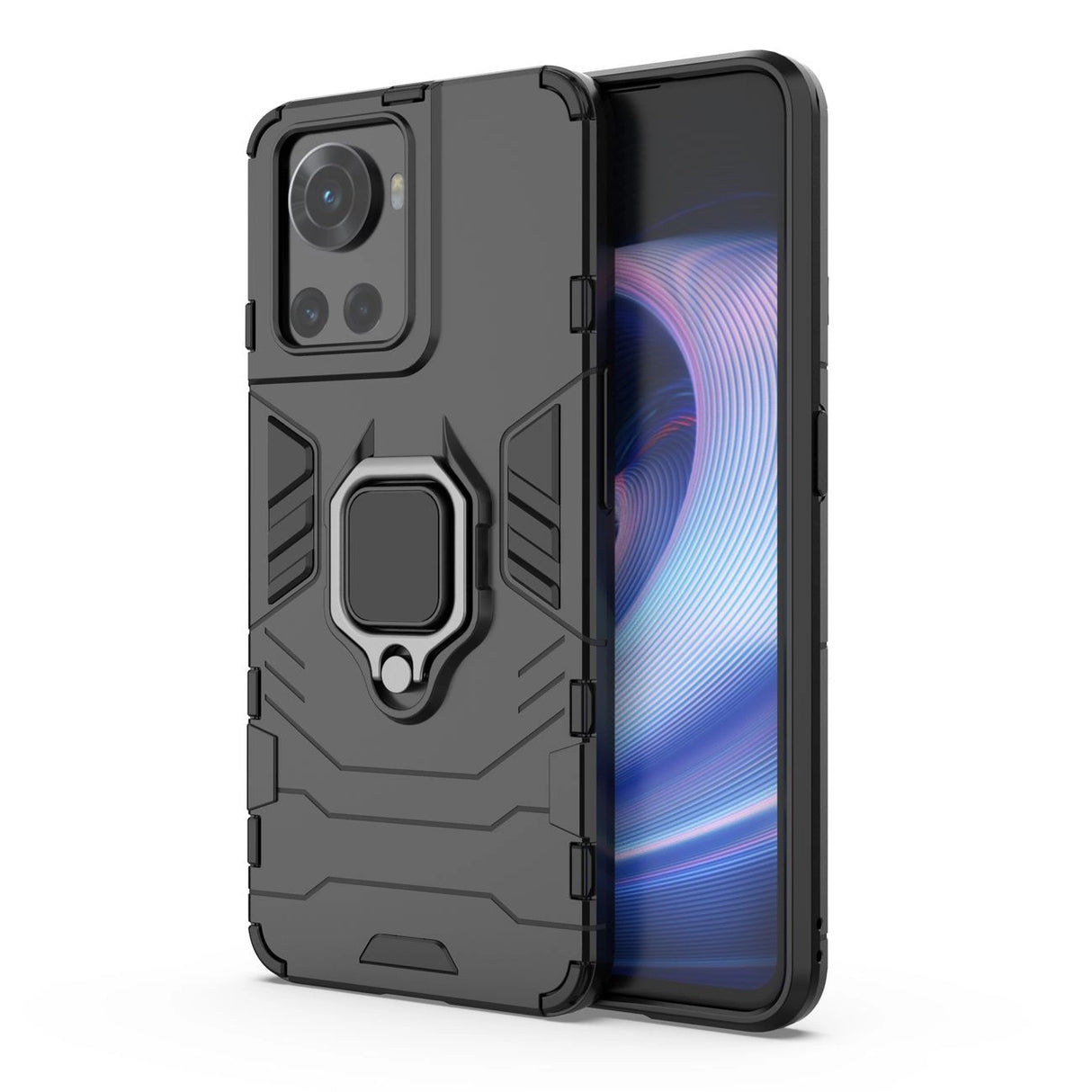 Ring Armor pansrede hybrid case cover + magnetisk holder til OnePlus Ace sort