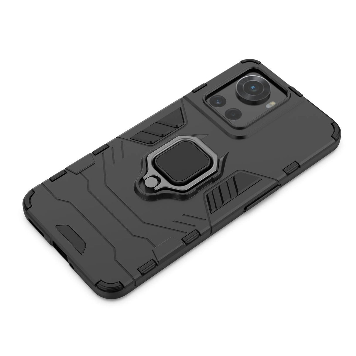 Ring Armor pansrede hybrid case cover + magnetisk holder til OnePlus Ace sort