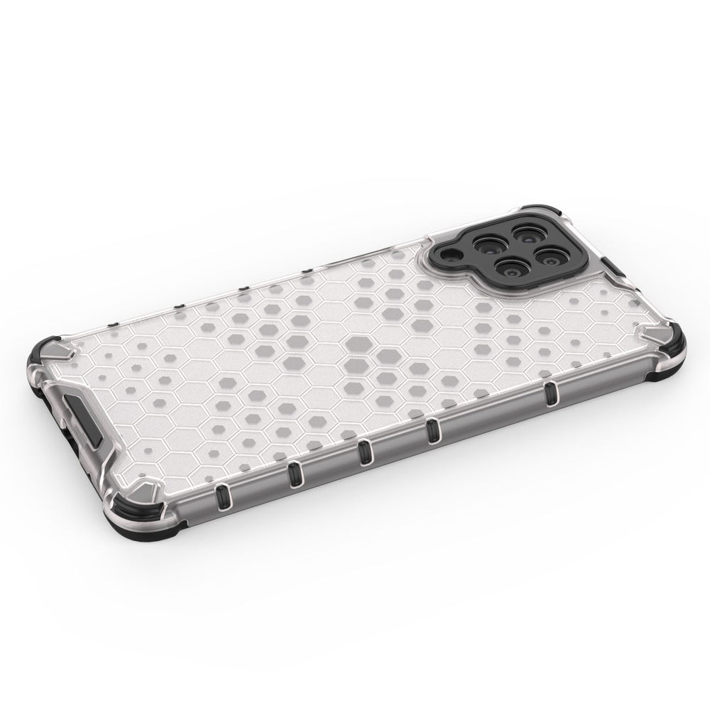 Honeycomb case pansret cover med en gel ramme til Samsung Galaxy M53 5G gennemsigtig