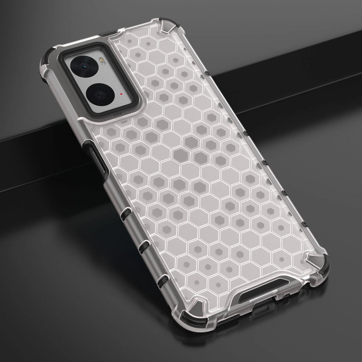 Honeycomb case pansret cover med gel ramme Oppo A76 / Oppo A36 / Realme 9i gennemsigtig