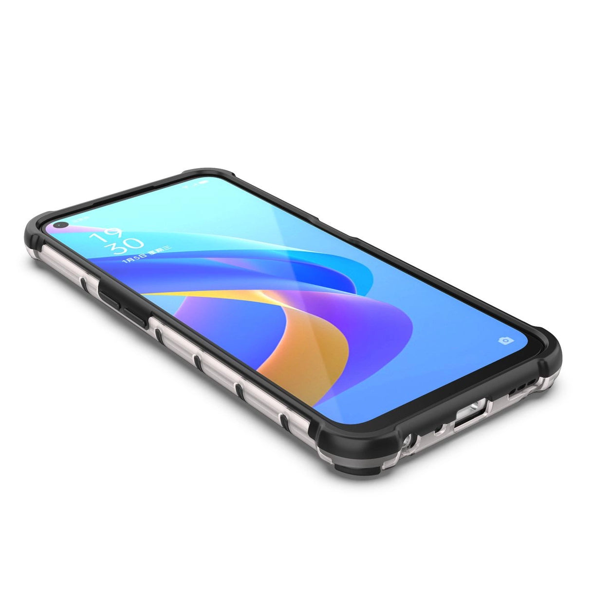 Honeycomb case pansret cover med gel ramme Oppo A76 / Oppo A36 / Realme 9i gennemsigtig