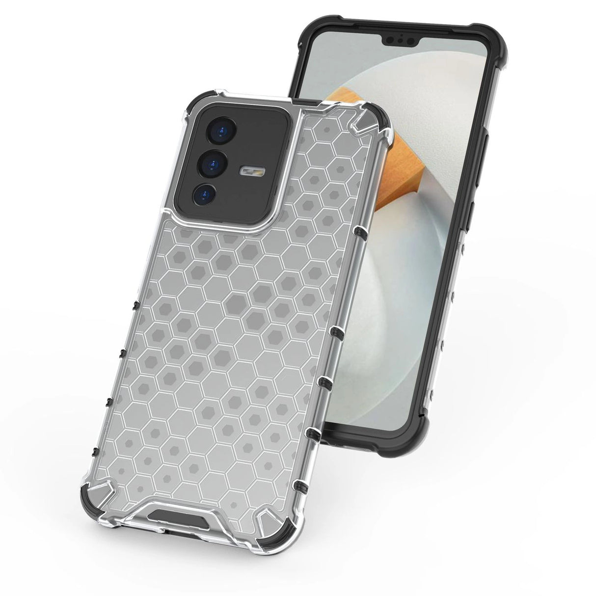 Honeycomb case pansret cover med en gel ramme Vivo V23 5G sort