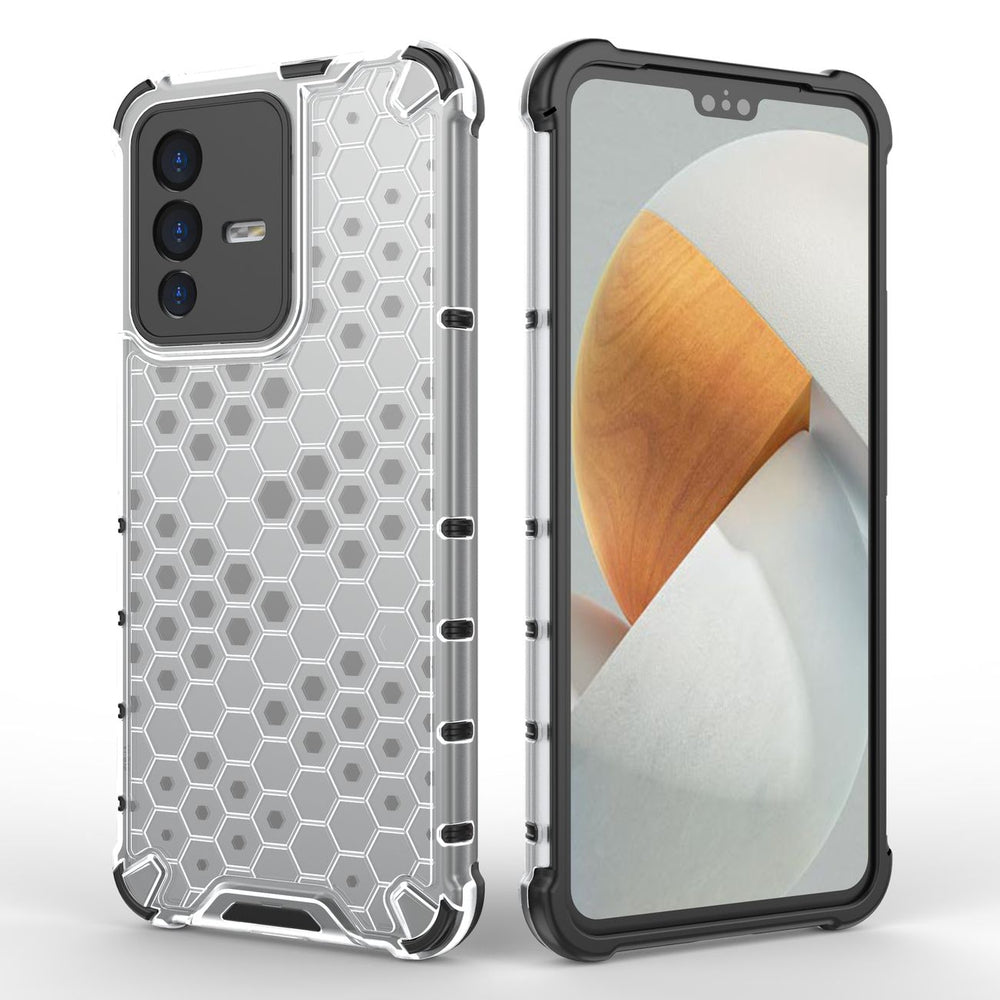 Honeycomb case pansret cover med en gel ramme Vivo V23 5G sort