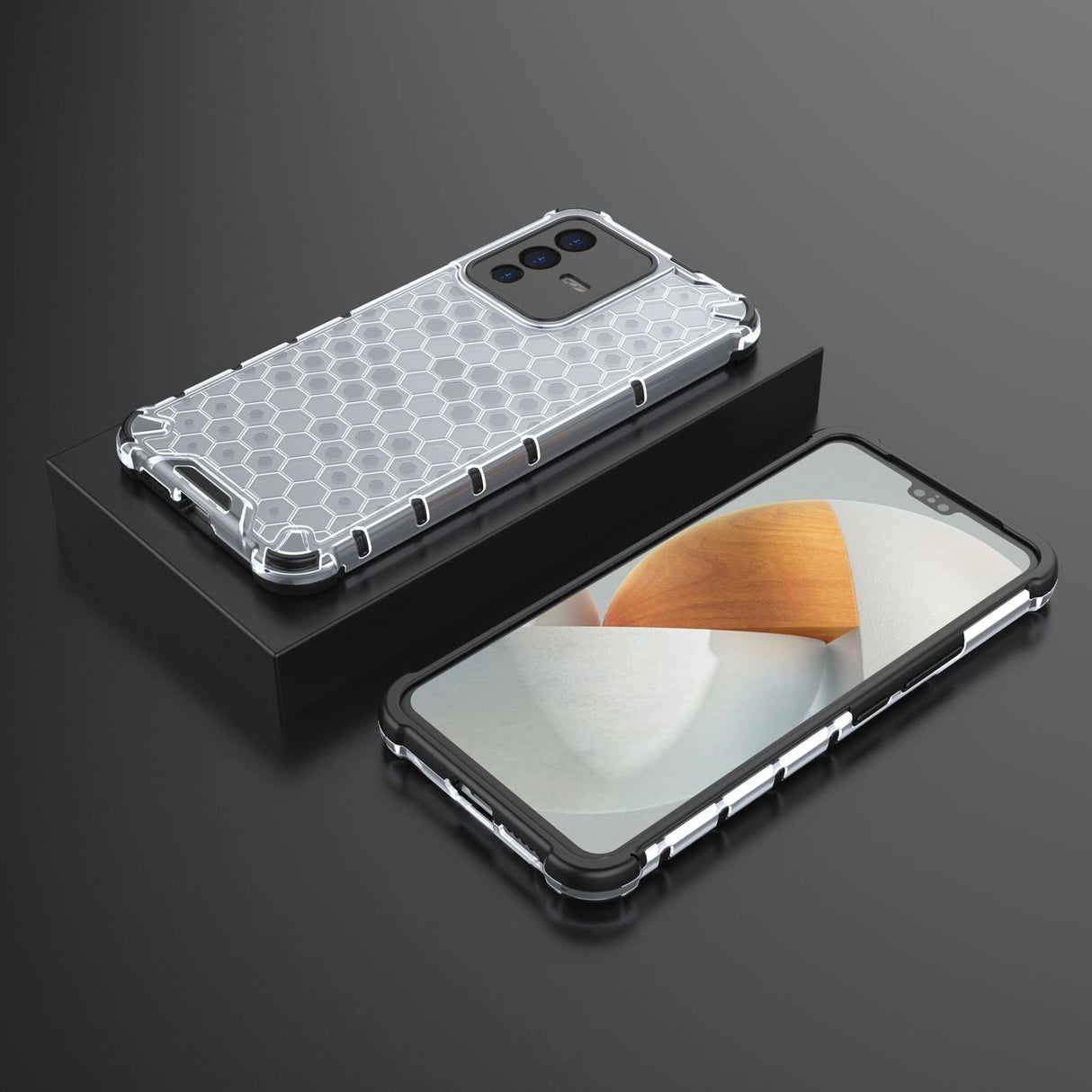 Honeycomb case pansret cover med en gel ramme til Vivo V23 5G gennemsigtig