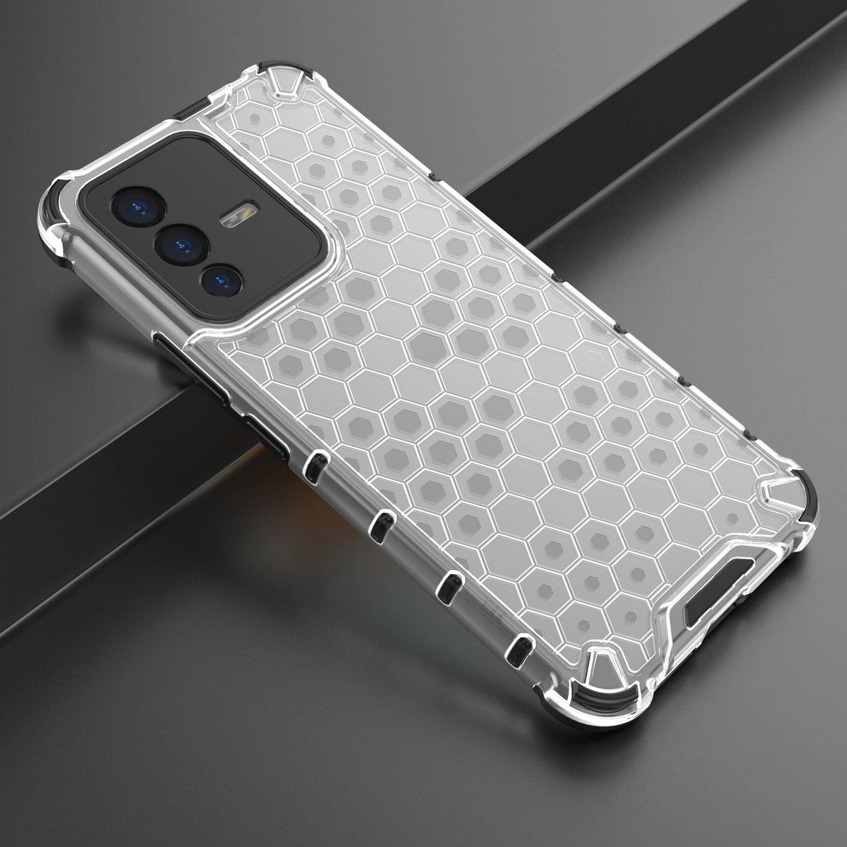 Honeycomb case pansret cover med en gel ramme til Vivo V23 5G gennemsigtig