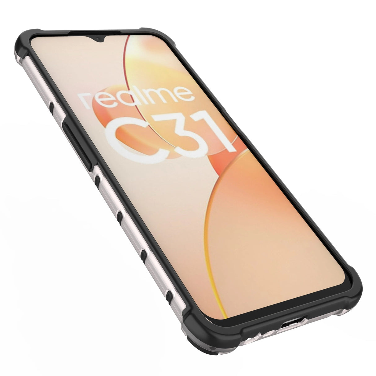 Honeycomb case pansret cover med en gel ramme Realme C31 gennemsigtig