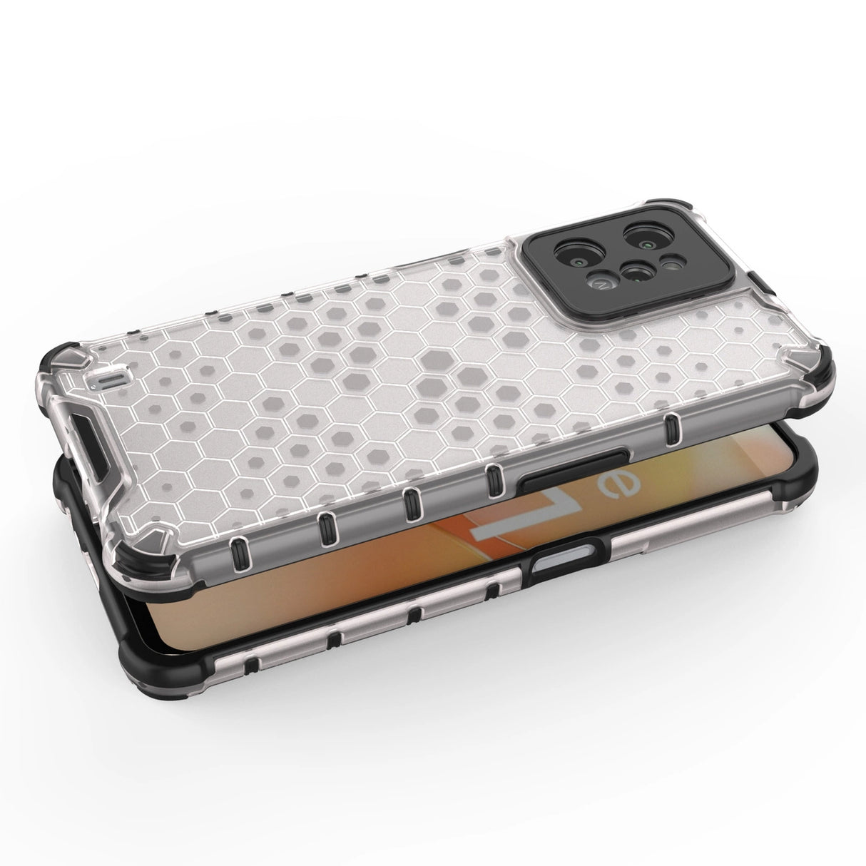 Honeycomb case pansret cover med en gel ramme Realme C31 gennemsigtig
