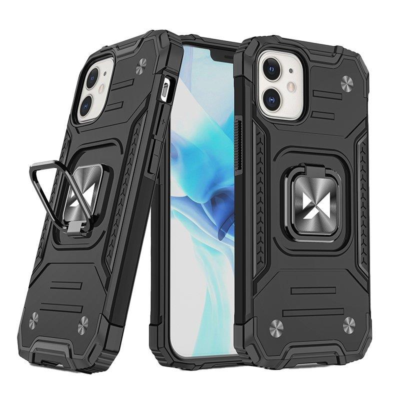 Wozinsky Ring Armor iPhone 14 Plus Hybrid Armored Case + Magnetisk Holder Sort