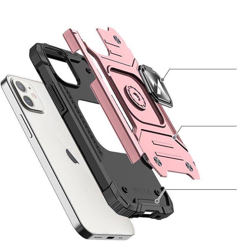 Wozinsky Ring Armor iPhone 14 case pansret cover magnetisk holder ring guld