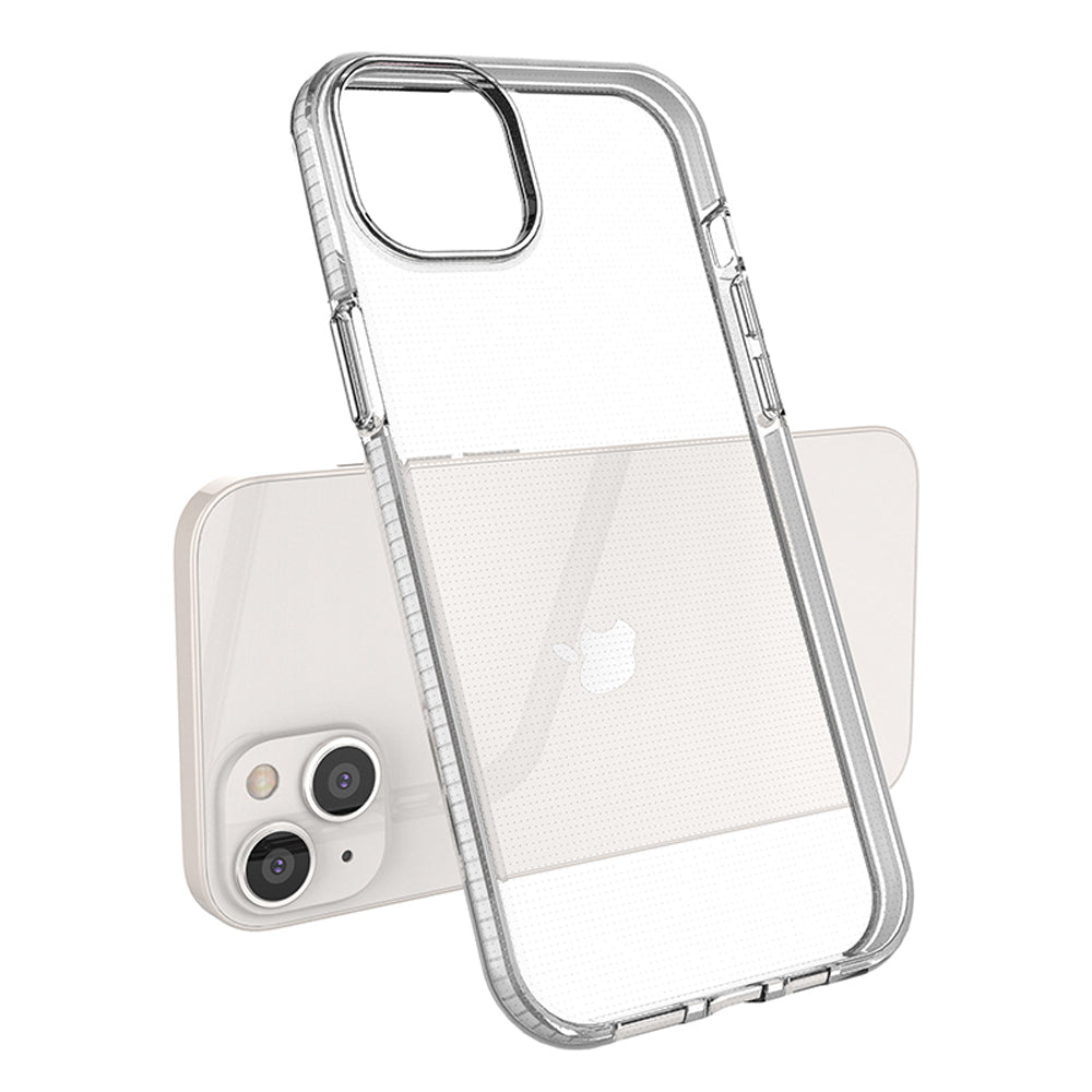 Spring Case til iPhone 14 Plus silikone dække med lysblå ramme