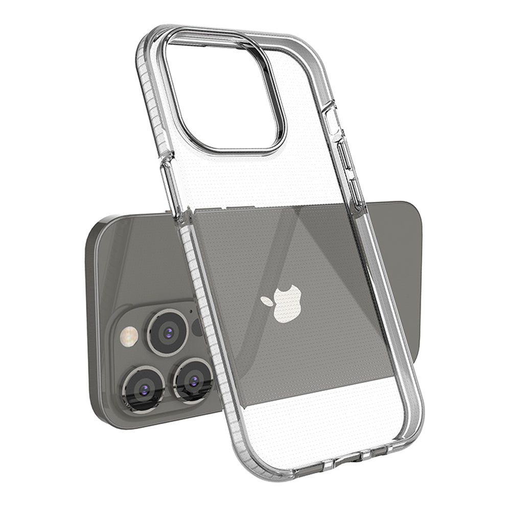 Spring Case til iPhone 14 Pro silikonhylster med lysblå ramme