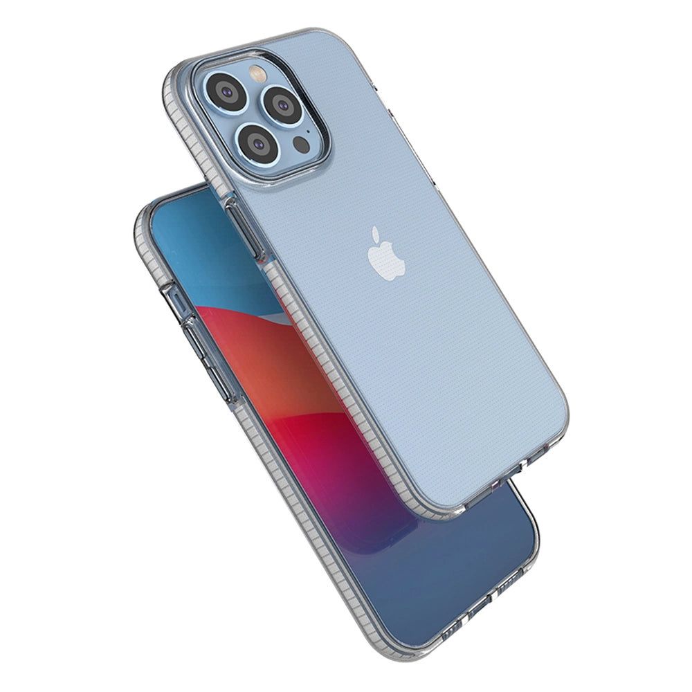 Spring Case til iPhone 14 Pro Max silikone dække med ramme sort