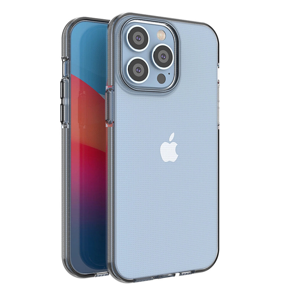 Spring Case til iPhone 14 Pro Max silikone dække med ramme sort