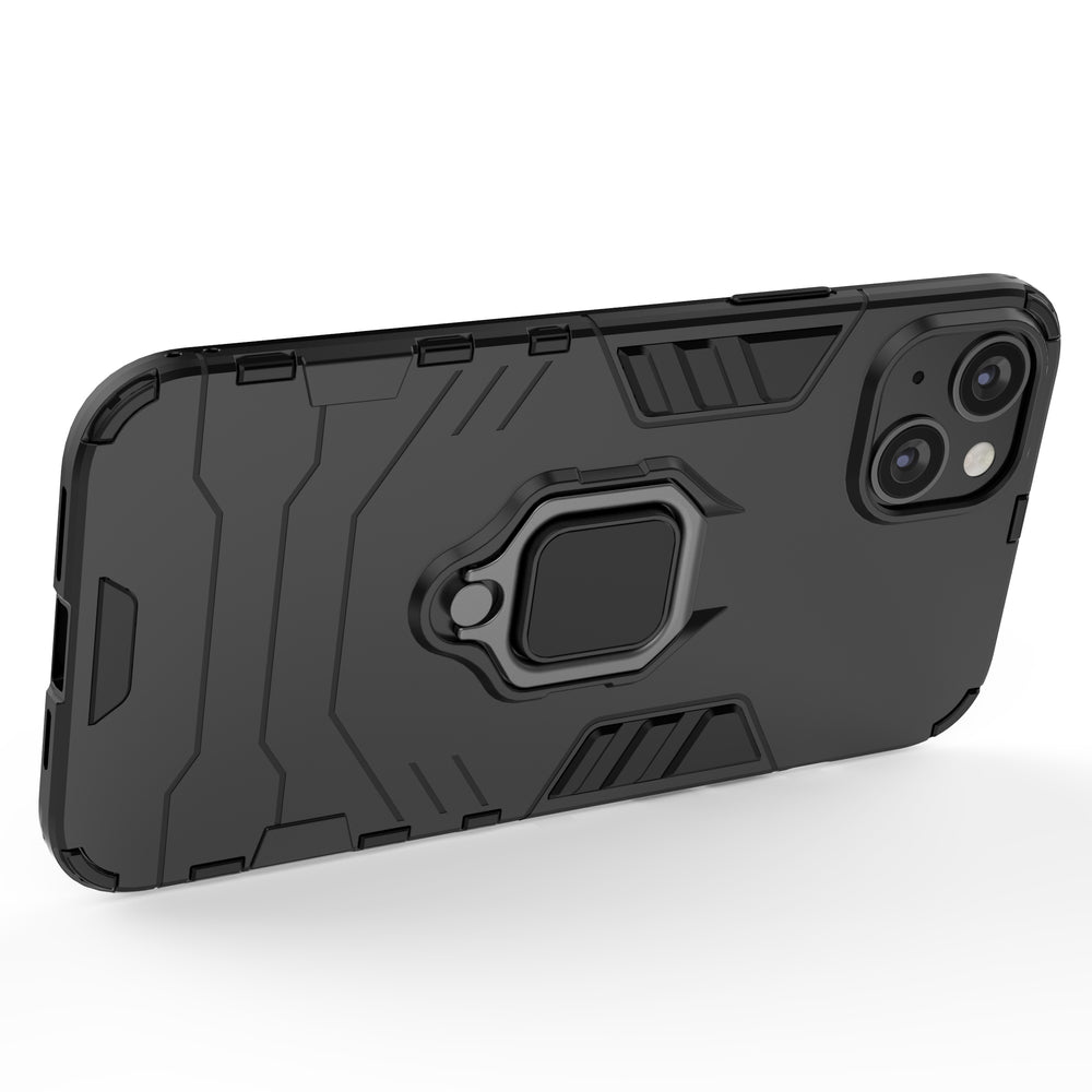 Ring Armor case til iPhone 14 Plus pansret cover magnetisk holder ring sort