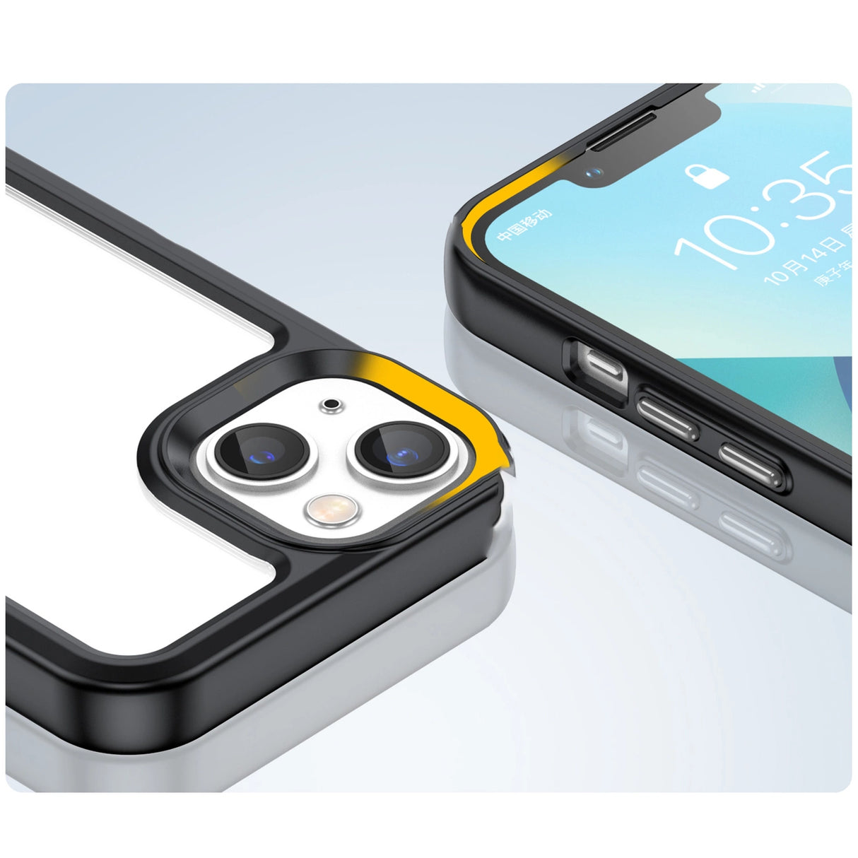 Outer Space Case iPhone 14 Plus hardcover med en gel ramme sort