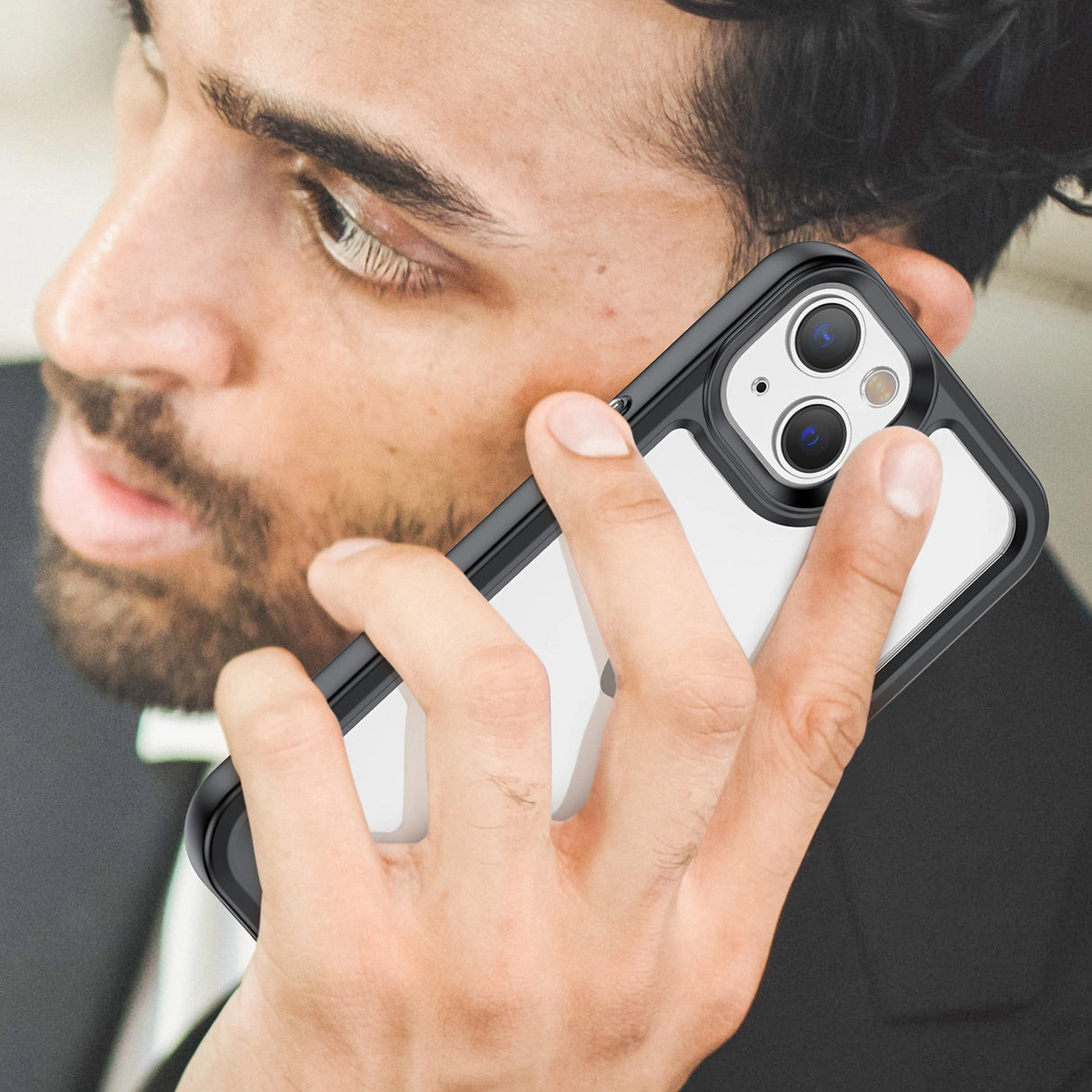 Outer Space Case iPhone 14 Plus hardcover med en gel ramme sort