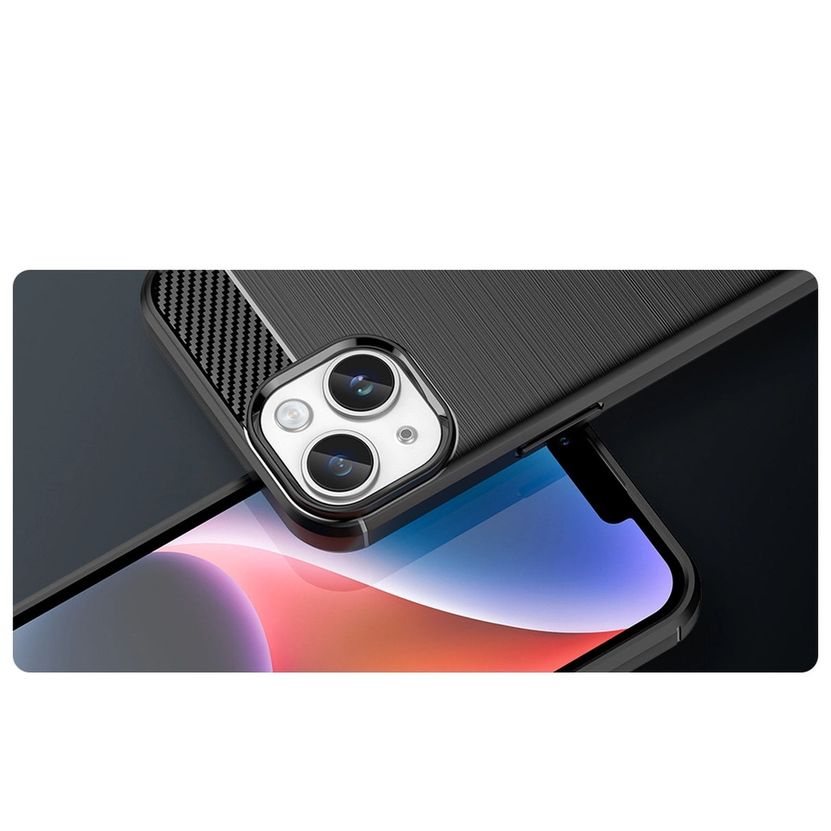 Carbon Case iPhone 14 case fleksibelt gel bagsæde blå