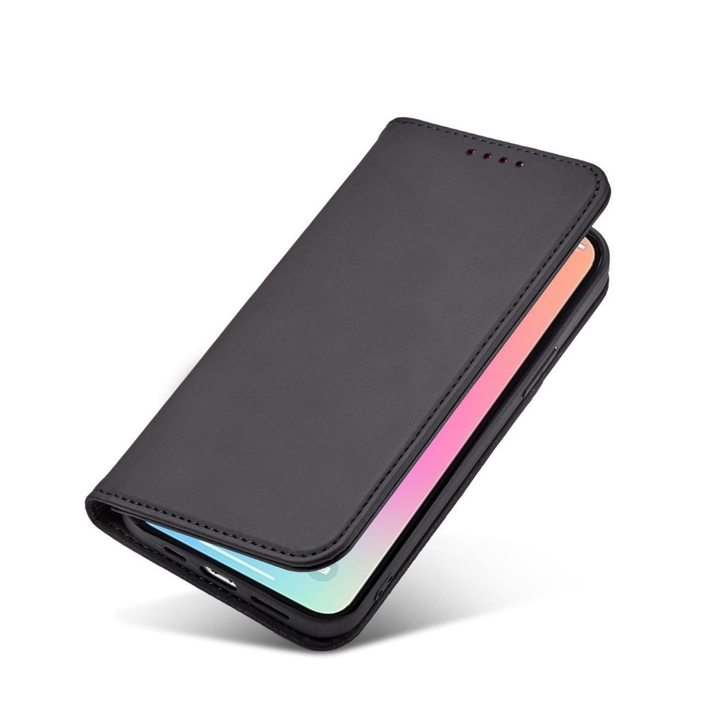 Magnetkort Hylde Hylde til iPhone 14 flip cover tegnebog stativ sort