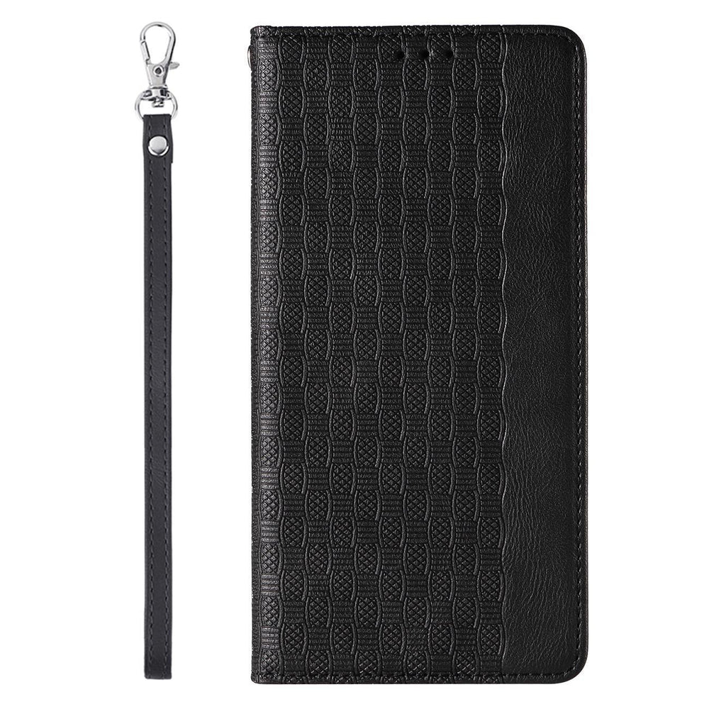 Magnet Strap Case til iPhone 14 Flip Wallet Mini Lanyard Stand Black