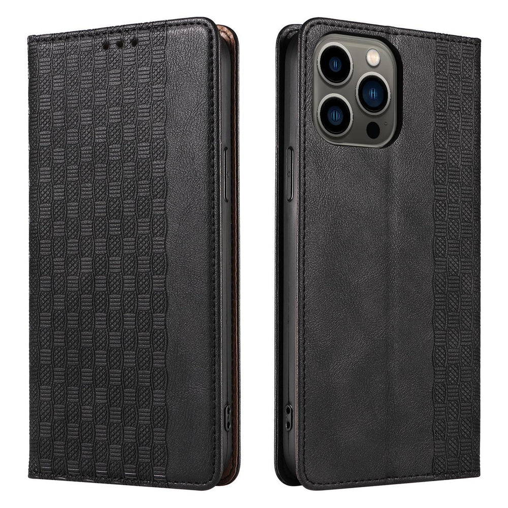 Magnet Strap Case til iPhone 14 Flip Wallet Mini Lanyard Stand Black