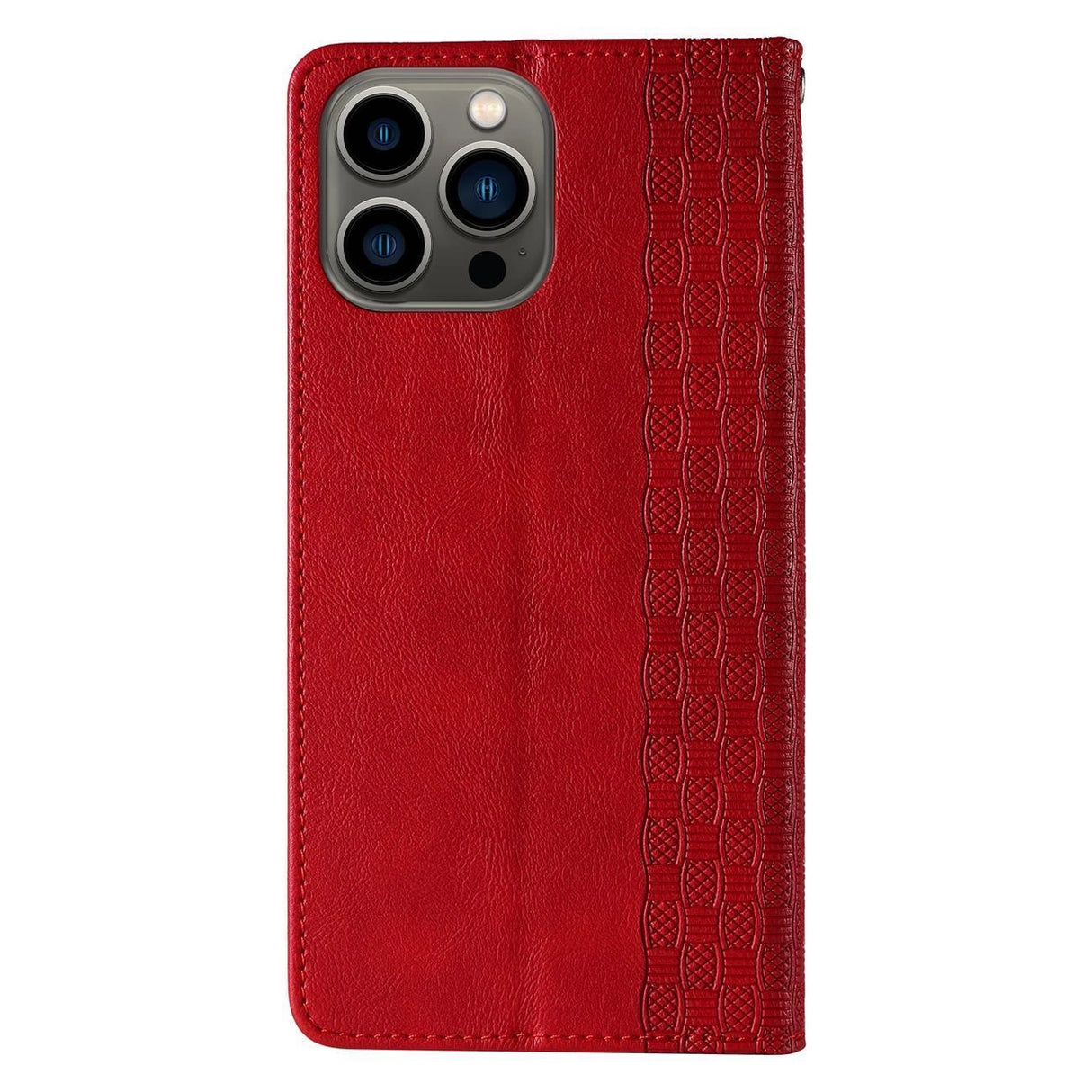 Magnet Strap Case for iPhone 14 Flip Wallet Mini Lanyard Stand Red