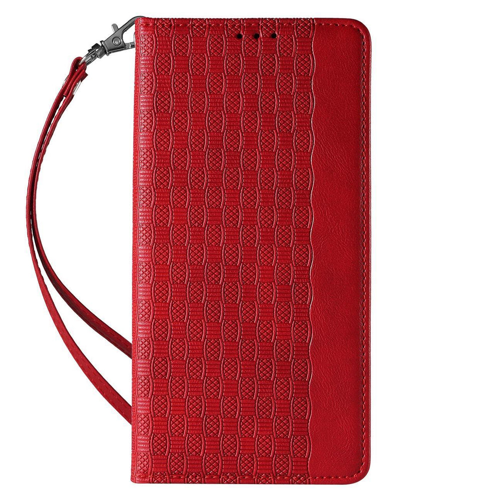 Magnet Strap Case iPhone 14 Plus Case med Flip Wallet Mini Lanyard Stand Red