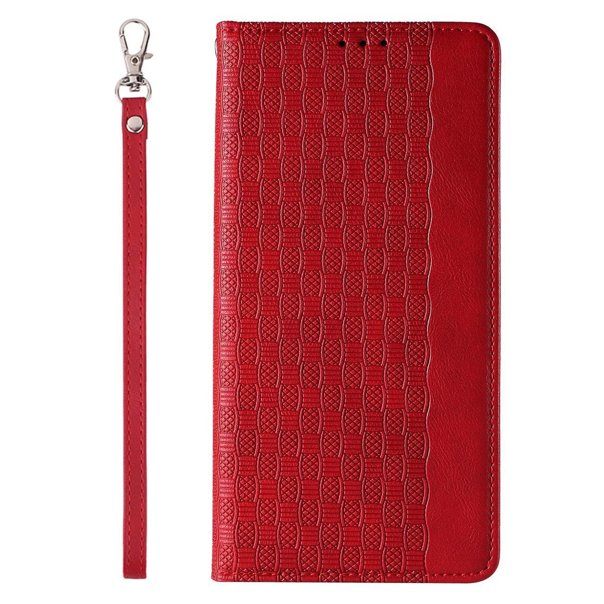 Magnet Strap Case iPhone 14 Pro Case med Flip Wallet Mini Lanyard Stand Red