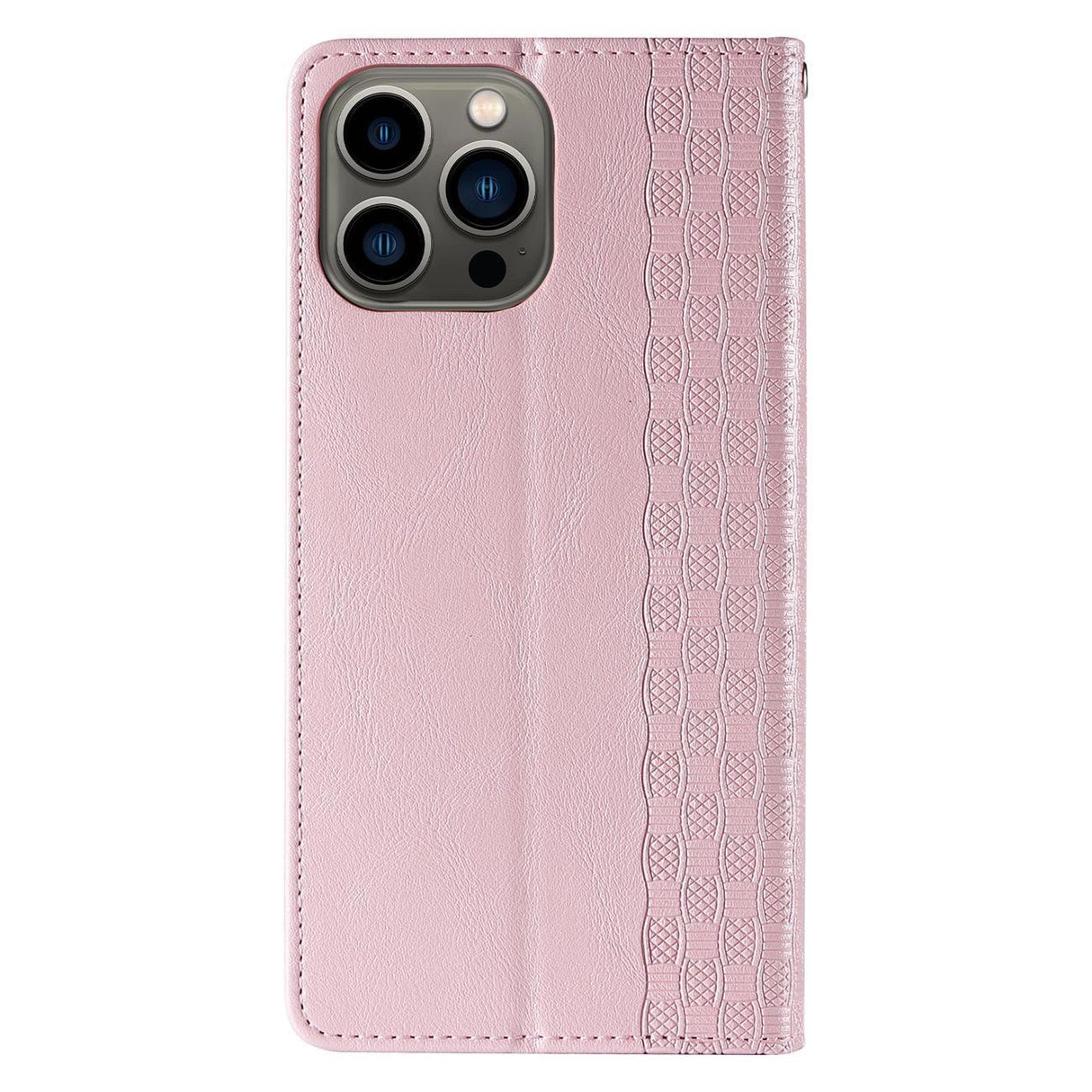 Magnet Strap Case Case for iPhone 14 Pro Flip Wallet Mini Lanyard Stand Pink
