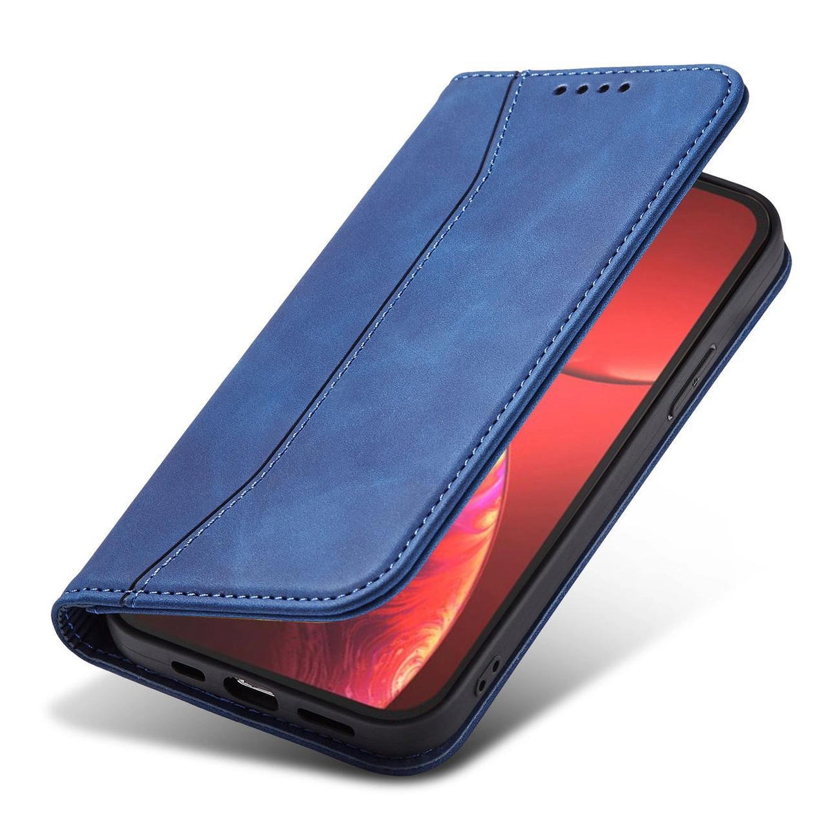 Magnet Fancy Case Case for iPhone 14 Pro Max cover med flip wallet stand blå