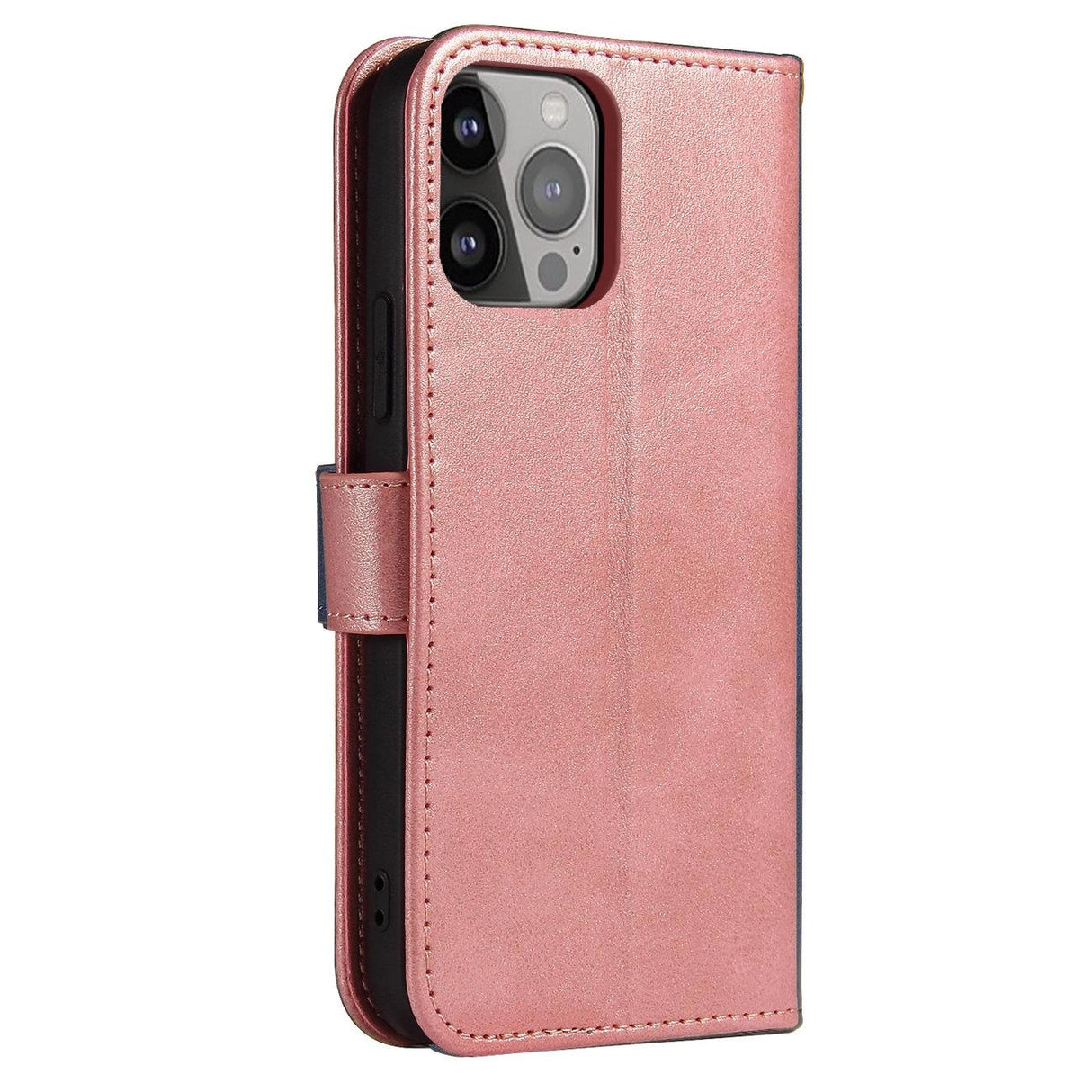 Magnet Case til iPhone 14 Pro Max flip cover tegnebog stativ pink