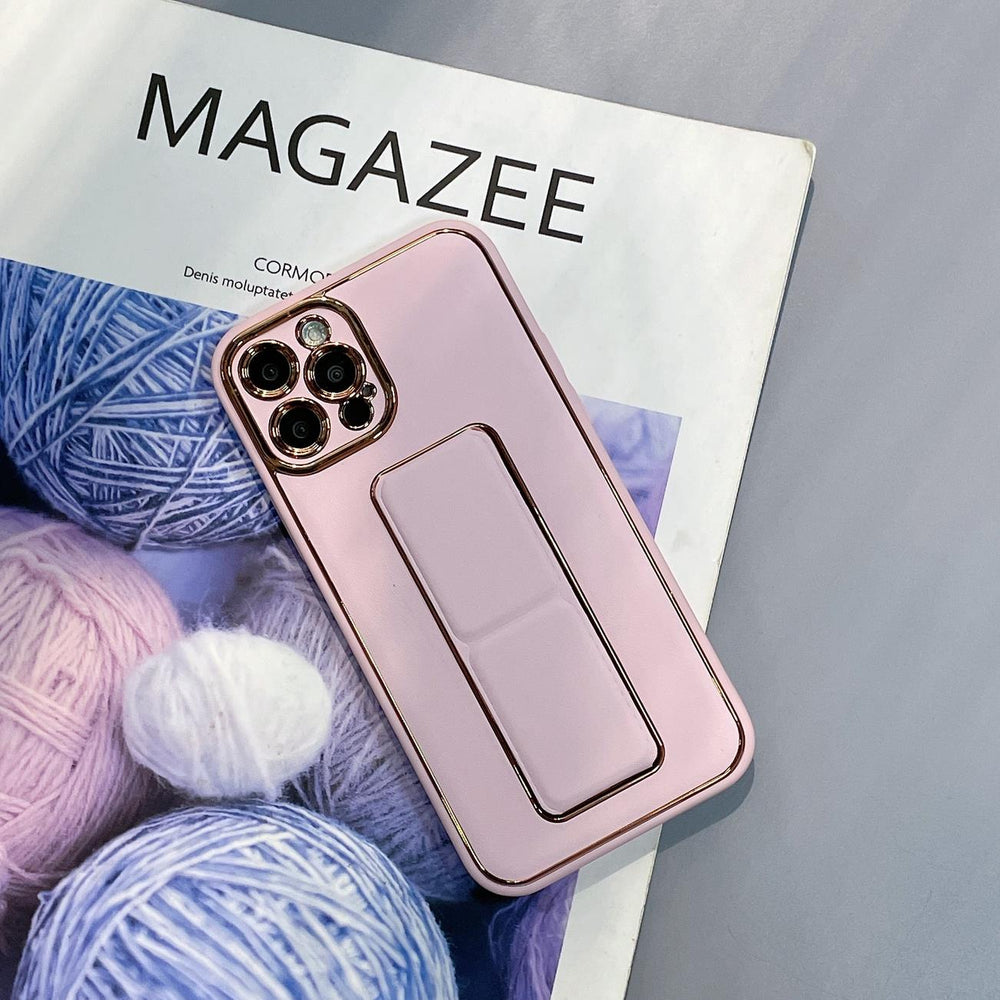 Ny Kickstand Case Case til iPhone 13 Pro med stativ lyserød