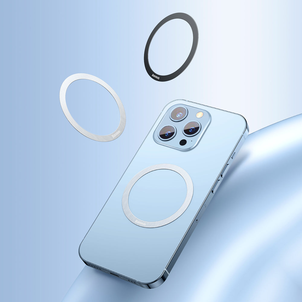 Baseus Halo Series magnetisk ring (2 stk./pakke) sølv (PCCH000012)