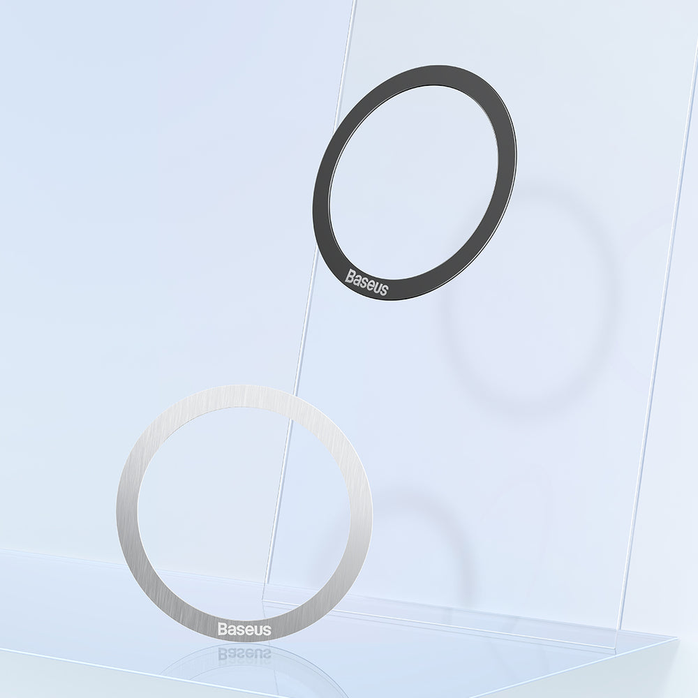 Baseus Halo Series magnetisk ring (2 stk./pakke) sølv (PCCH000012)
