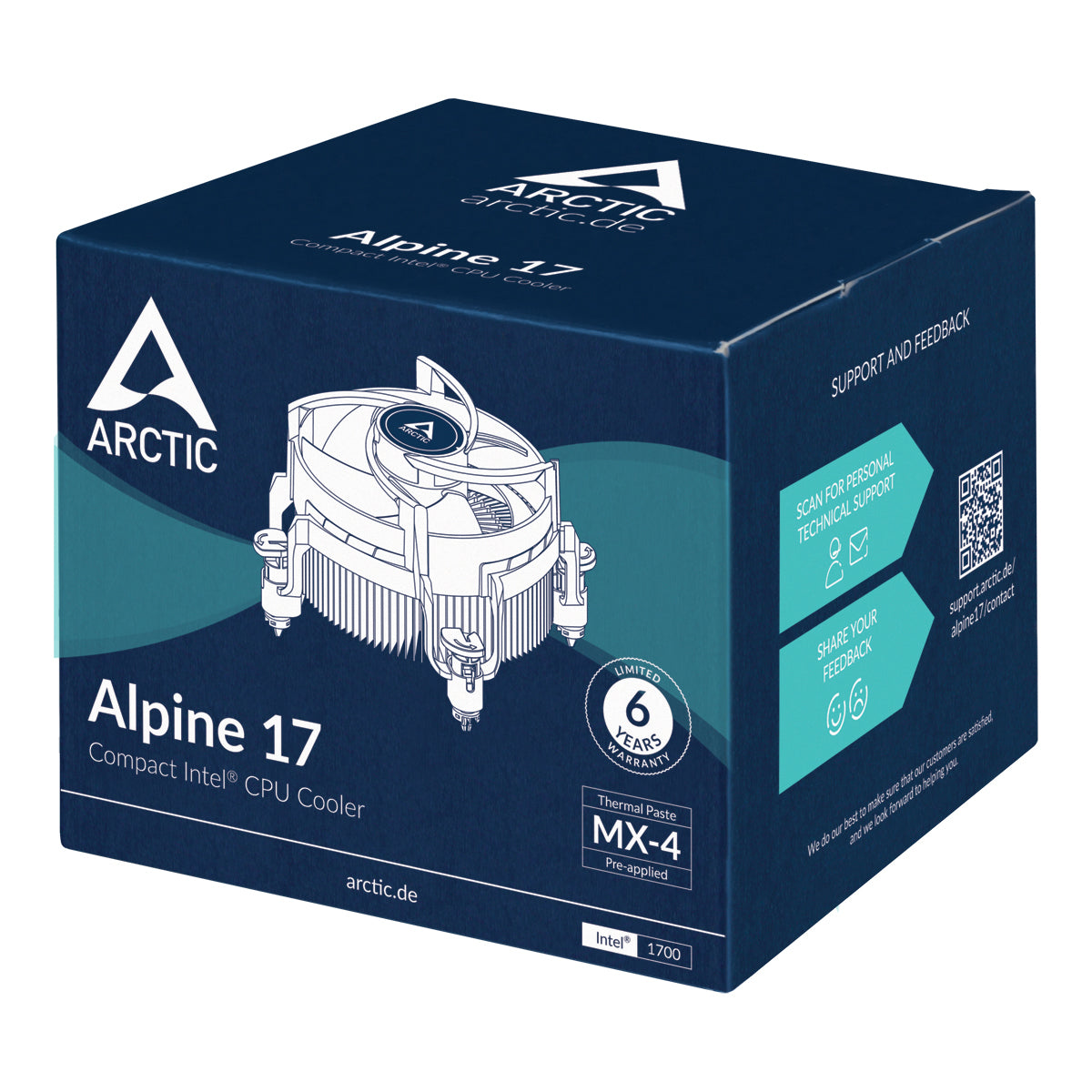 ARCTIC Alpine 17 Processor Luftkøler 9,2 cm Sort, Sølv 1 stk