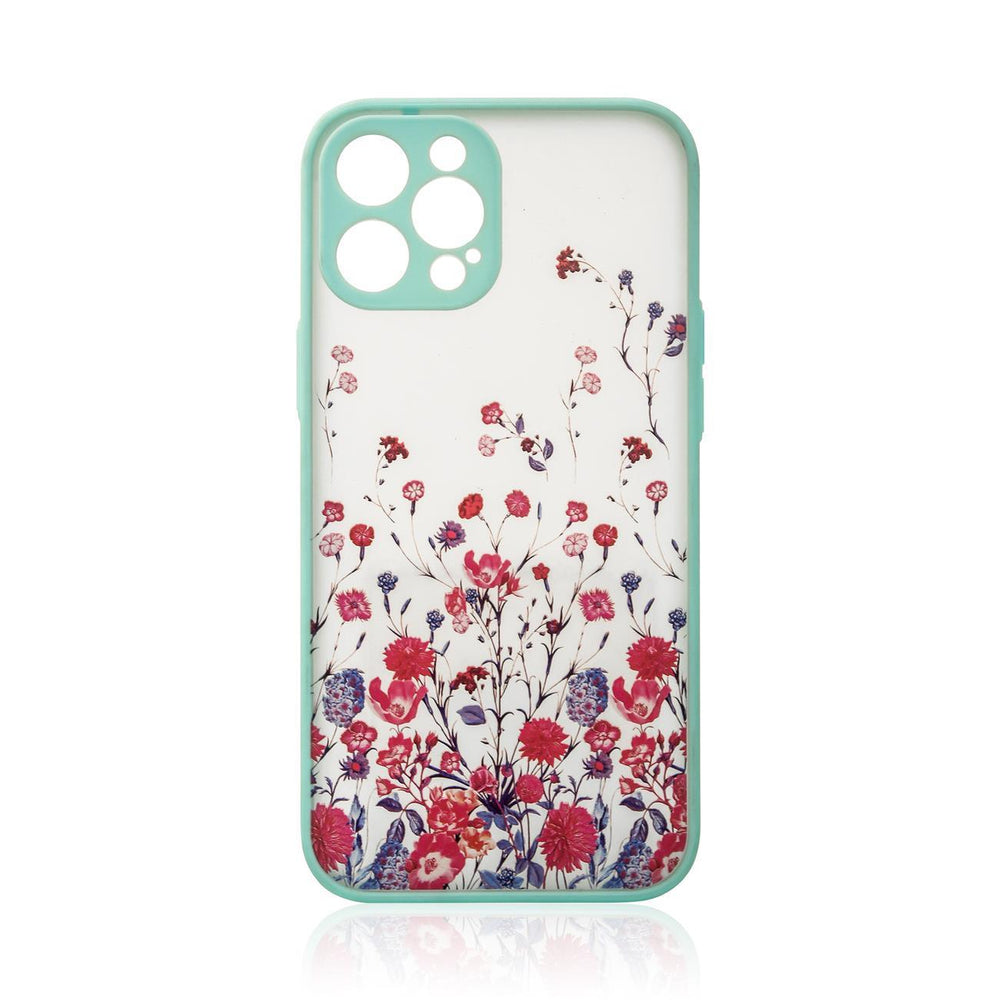 Design Case for iPhone 12 Pro blomsterhylster lysblå