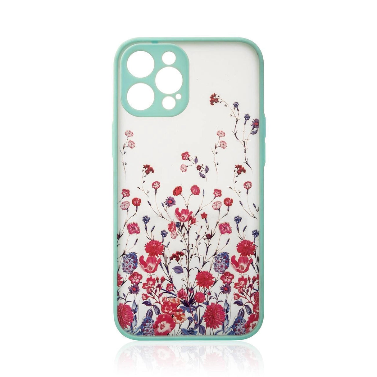 Design Case for iPhone 12 Pro blomsterhylster lysblå
