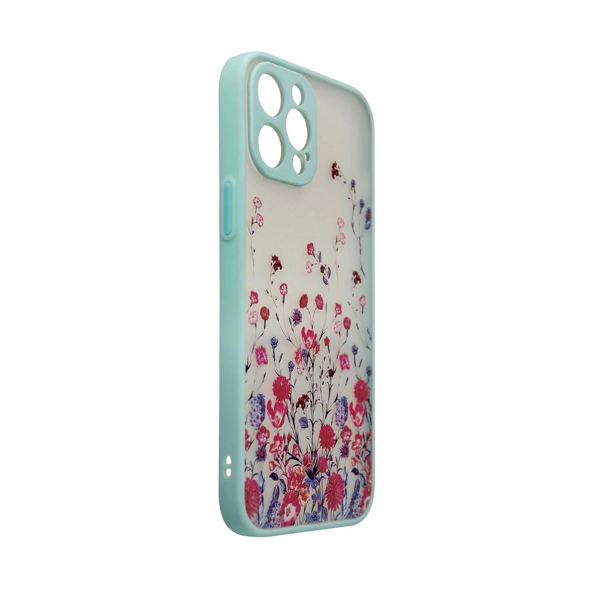 Design Case for iPhone 12 Pro blomsterhylster lysblå