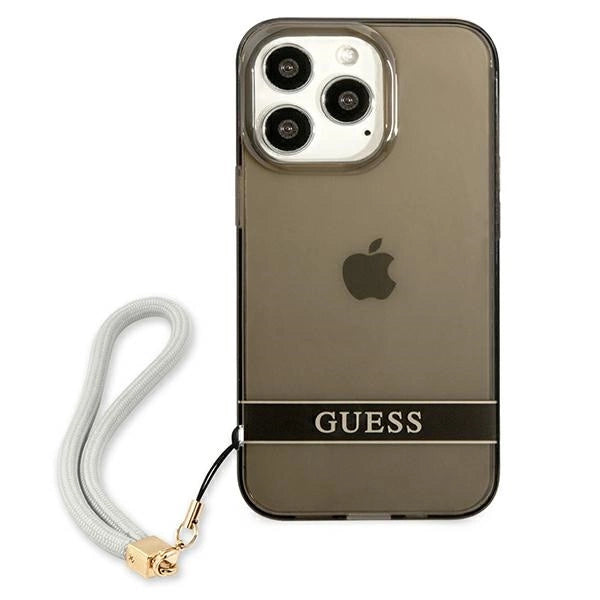 Guess GUHCP13LHTSGSK iPhone 13 Pro / 13 6.1" sort/sort hardcase Gennemskinnelig Stap
