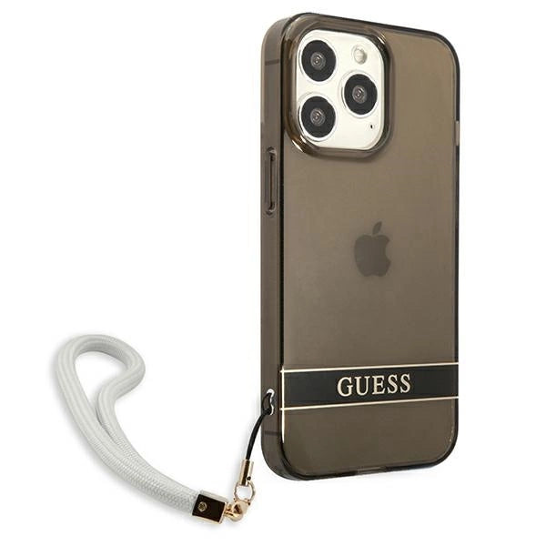 Guess GUHCP13LHTSGSK iPhone 13 Pro / 13 6.1" sort/sort hardcase Gennemskinnelig Stap