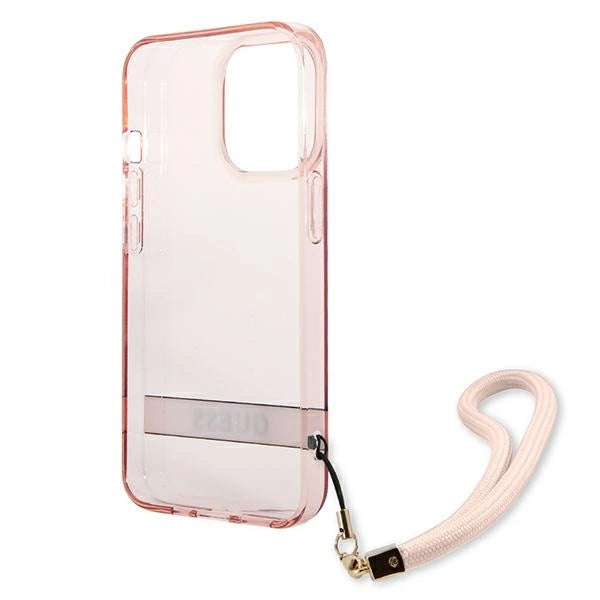 Guess gennemsigtige båndsæske til iPhone 13 Pro / 13 6.1" - Pink