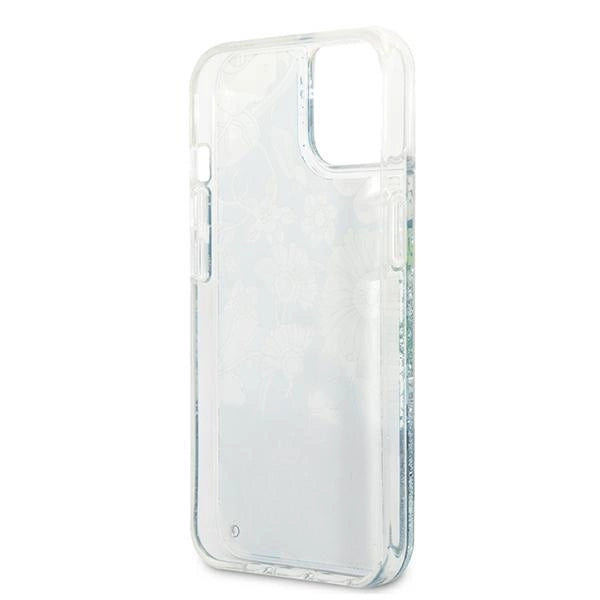 Guess GUHCP13MLFLSN iPhone 13 6.1" grøn/grøn hardcase Flower Liquid Glitter