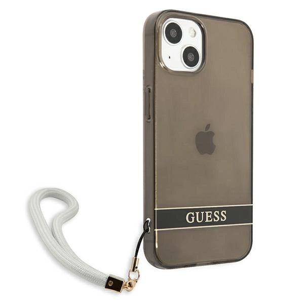 Guess GUHCP13SHTSGSK iPhone 13 mini 5.4" sort/sort hardcase Gennemskinnelig Stap