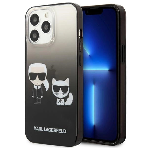 Karl Lagerfeld KLHCP13LTGKCK iPhone 13 Pro / 13 6,1" hardcase sort/sort Gradient Ikonik Karl & Choupette