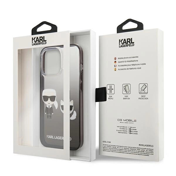 Karl Lagerfeld KLHCP13LTGKCK iPhone 13 Pro / 13 6,1" hardcase sort/sort Gradient Ikonik Karl & Choupette