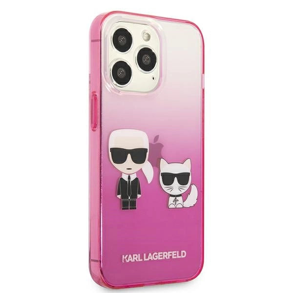 Karl Lagerfeld KLHCP13LTGKCP iPhone 13 Pro / 13 6,1" hårdkasse rosa/rosa Gradient Ikonik Karl & Choupette