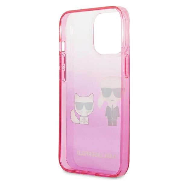 Karl Lagerfeld KLHCP13LTGKCP iPhone 13 Pro / 13 6,1" hårdkasse rosa/rosa Gradient Ikonik Karl & Choupette