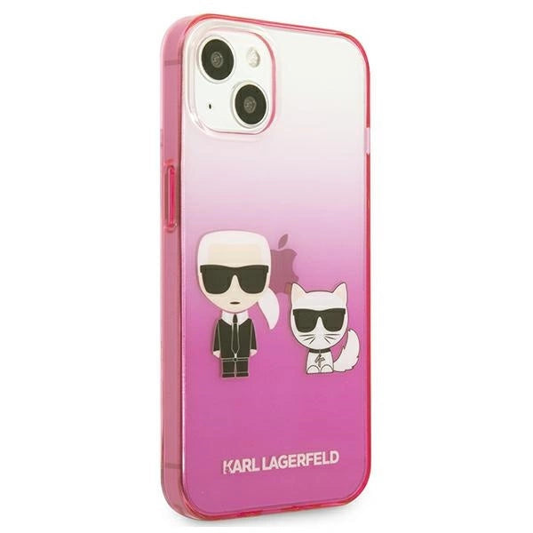 Karl Lagerfeld KLHCP13STGKCP iPhone 13 mini 5,4 "hårdkasse rosa/rosa Gradient Ikonik Karl & Choupette