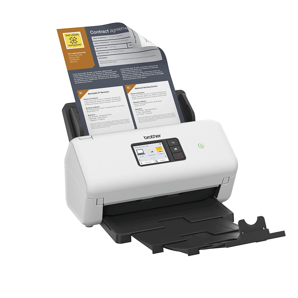 Brother ADS-4500W ADF-scanner 600 x 600 dpi A4 Sort, Hvid